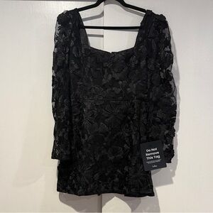 NWT Lulu's Black Floral Lace Mini Dress